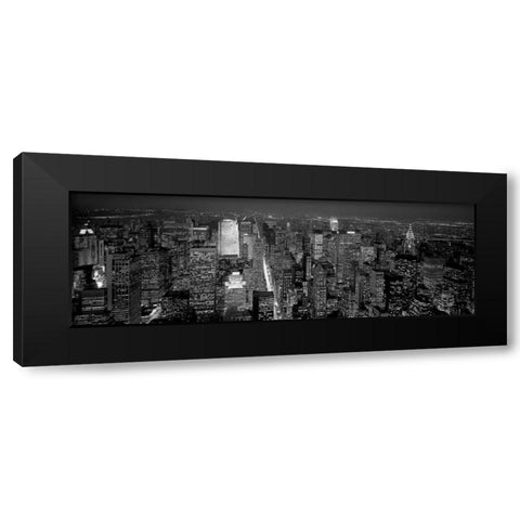 Midtown Manhattan at Night Black Modern Wood Framed Art Print with Double Matting by Berenholtz, Richard