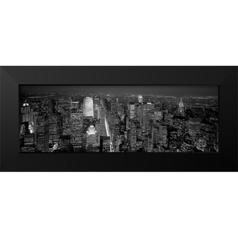 Midtown Manhattan at Night Black Modern Wood Framed Art Print by Berenholtz, Richard