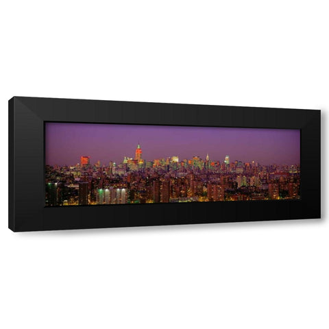 Manhattan at Night Black Modern Wood Framed Art Print by Berenholtz, Richard