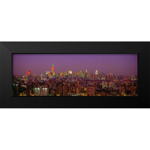 Manhattan at Night Black Modern Wood Framed Art Print by Berenholtz, Richard