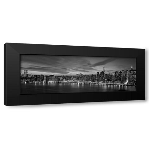 Manhattan Dusk Black Modern Wood Framed Art Print with Double Matting by Berenholtz, Richard