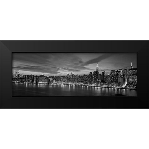 Manhattan Dusk Black Modern Wood Framed Art Print by Berenholtz, Richard