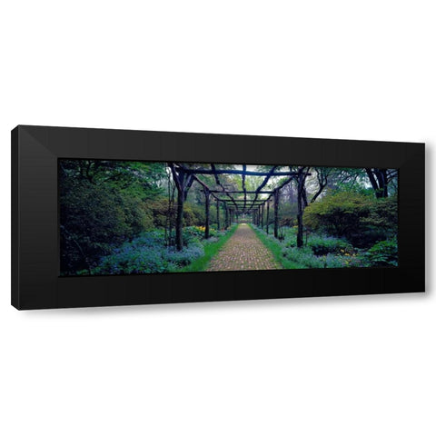 Garden path Old Westbury Gardens Long Island Black Modern Wood Framed Art Print with Double Matting by Berenholtz, Richard