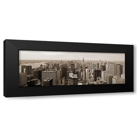 Manhattan Looking South Black Modern Wood Framed Art Print by Berenholtz, Richard
