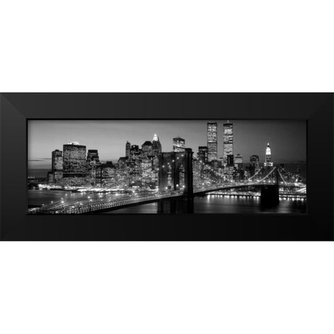 Brooklyn Bridge to Manhattan Black Modern Wood Framed Art Print by Berenholtz, Richard