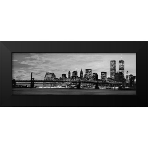 Manhattan at night Black Modern Wood Framed Art Print by Berenholtz, Richard