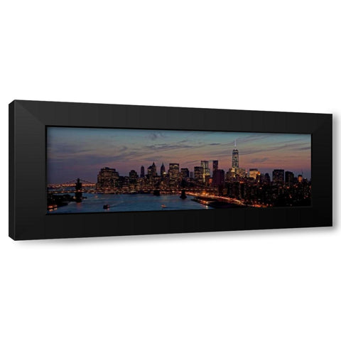 Lower Manhattan at dusk Black Modern Wood Framed Art Print with Double Matting by Berenholtz, Richard
