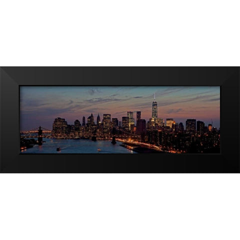 Lower Manhattan at dusk Black Modern Wood Framed Art Print by Berenholtz, Richard