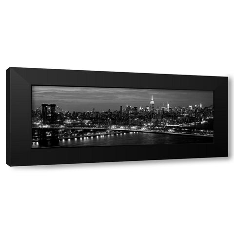 Midtown Manhattan and Williamsburg Bridge Black Modern Wood Framed Art Print by Berenholtz, Richard