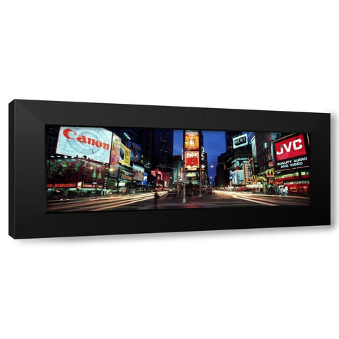 Times Square New York City Black Modern Wood Framed Art Print by Berenholtz, Richard