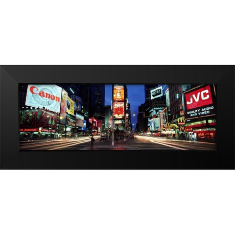 Times Square New York City Black Modern Wood Framed Art Print by Berenholtz, Richard