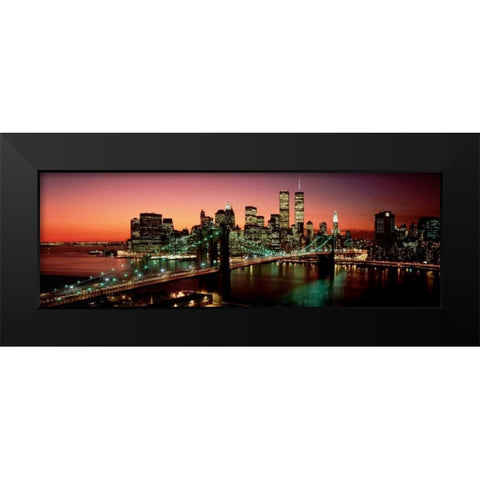 Brooklyn Bridge NYC Black Modern Wood Framed Art Print by Berenholtz, Richard