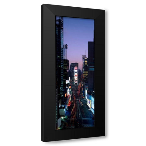 Times Square at night Black Modern Wood Framed Art Print with Double Matting by Berenholtz, Richard