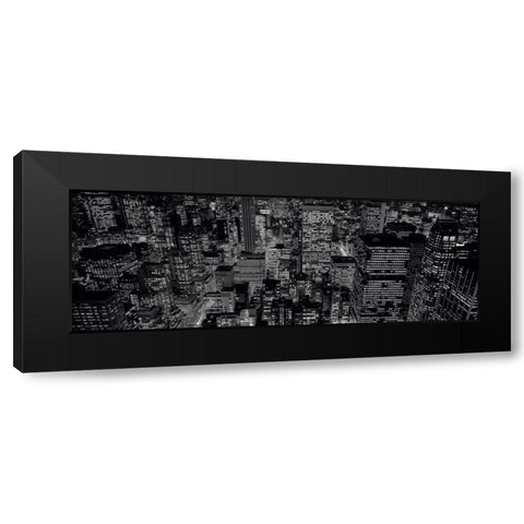 Midtown Manhattan at Night Black Modern Wood Framed Art Print with Double Matting by Berenholtz, Richard