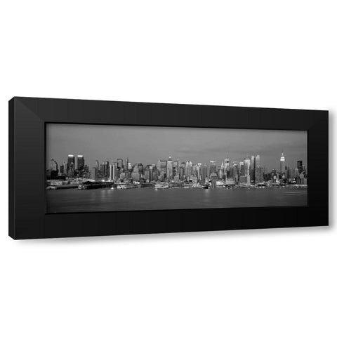 Manhattan Skyline NYC Black Modern Wood Framed Art Print by Berenholtz, Richard