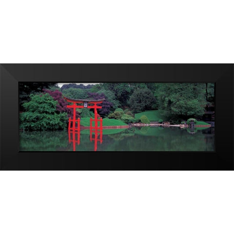 Japanese Garden Black Modern Wood Framed Art Print by Berenholtz, Richard