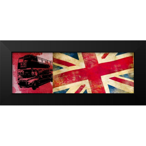 On the Road London Black Modern Wood Framed Art Print by Hill, Steven