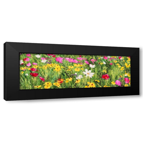 Field of Flowers Black Modern Wood Framed Art Print with Double Matting by Mei, Silvia