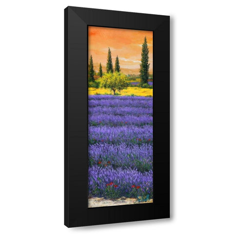 Pomeriggio tra la lavanda Black Modern Wood Framed Art Print with Double Matting by Marzari, Tebo