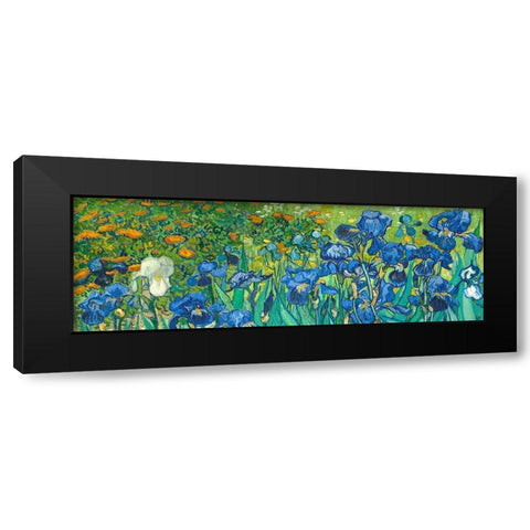 Irises (detail) Black Modern Wood Framed Art Print with Double Matting by van Gogh, Vincent