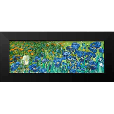 Irises (detail) Black Modern Wood Framed Art Print by van Gogh, Vincent