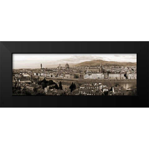 Panoramic view of Florence Black Modern Wood Framed Art Print by Ratsenskiy, Vadim