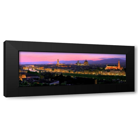 Florence at night Black Modern Wood Framed Art Print with Double Matting by Ratsenskiy, Vadim