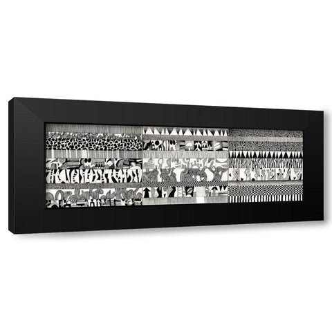 Partitura II Black Modern Wood Framed Art Print with Double Matting by Teruzzi, Vittorio
