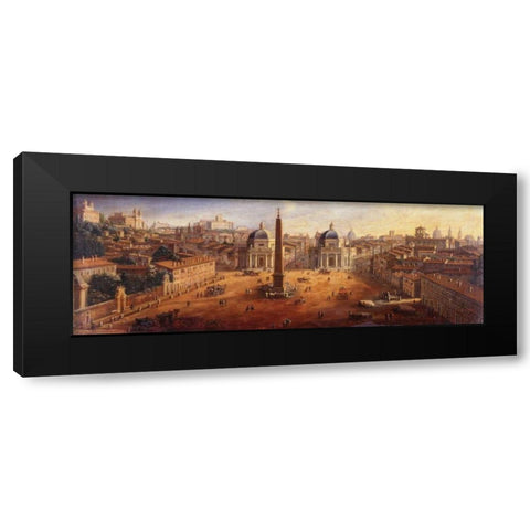 Piazza del Popolo Rome Black Modern Wood Framed Art Print with Double Matting by van Wittel, Gaspar