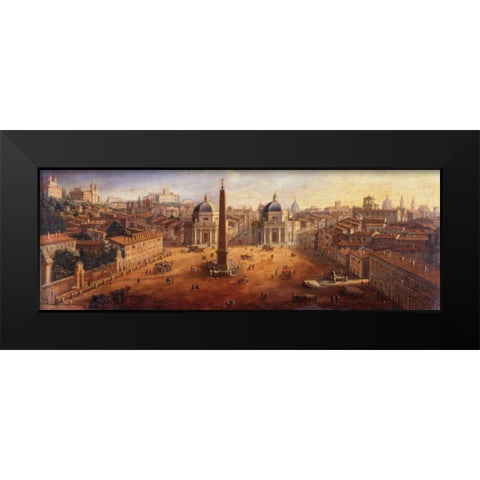Piazza del Popolo Rome Black Modern Wood Framed Art Print by van Wittel, Gaspar