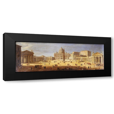 Piazza San Pietro Rome Black Modern Wood Framed Art Print with Double Matting by van Wittel, Gaspar