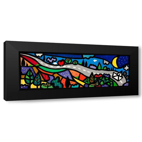 La lunga strada dellamore Black Modern Wood Framed Art Print by Wallas