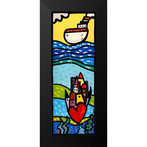 Amori sommersi I Black Modern Wood Framed Art Print by Wallas