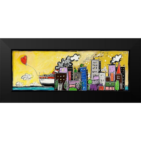 Amarcord Black Modern Wood Framed Art Print by Wallas