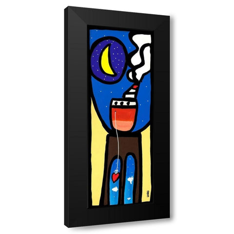 Approdo alla luna Black Modern Wood Framed Art Print by Wallas