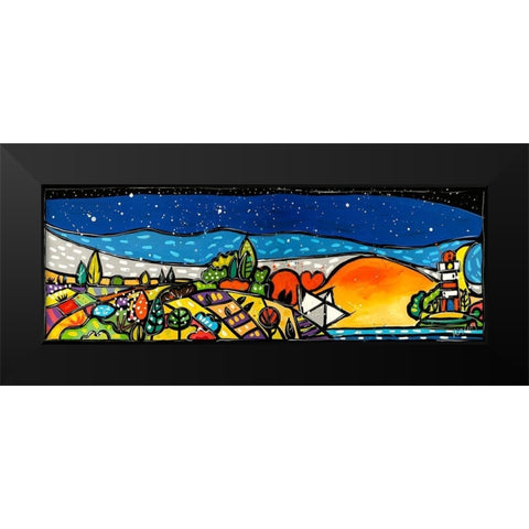 E un romantico tramonto Black Modern Wood Framed Art Print by Wallas