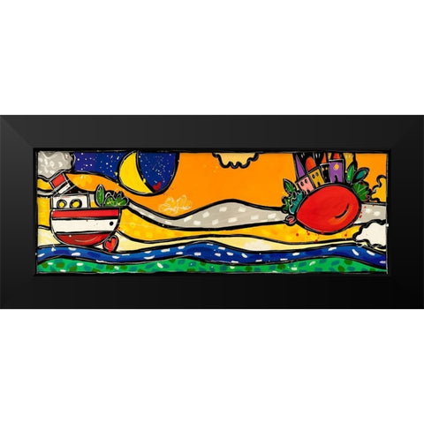 Leggeri leggeri Black Modern Wood Framed Art Print by Wallas