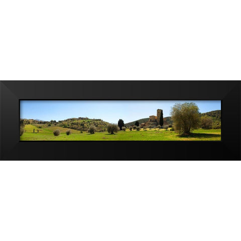 Abbazia di S. Antimo-Val d Orcia-Tuscany Black Modern Wood Framed Art Print by Pangea Images