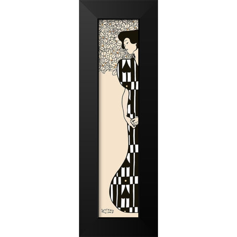 Woman and Tree II Black Modern Wood Framed Art Print by Gustav, Klimt