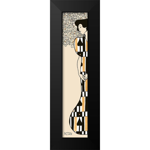 Woman and Tree II (Neutral) Black Modern Wood Framed Art Print by Gustav, Klimt