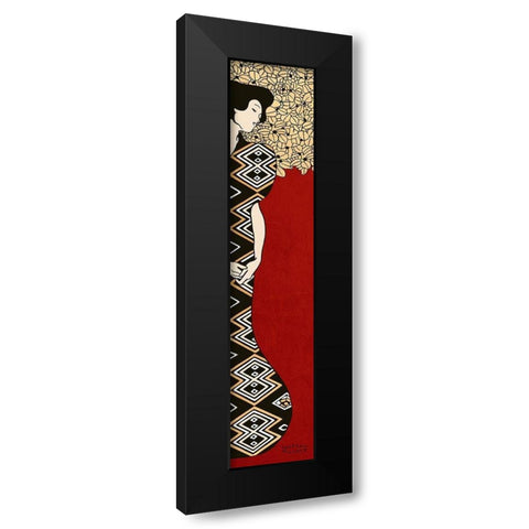Woman and Tree I (Red) Black Modern Wood Framed Art Print by Gustav, Klimt