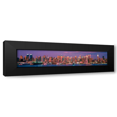 Manhattan Skyline NYC Black Modern Wood Framed Art Print with Double Matting by Berenholtz, Richard