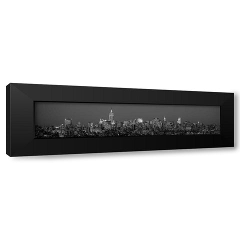Manhattan Skyline Black Modern Wood Framed Art Print with Double Matting by Berenholtz, Richard