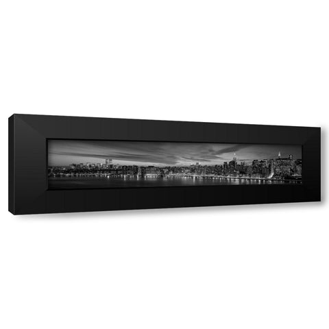 Manhattan Dusk Black Modern Wood Framed Art Print with Double Matting by Berenholtz, Richard