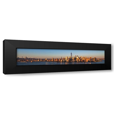 Manhattan and One WTC Black Modern Wood Framed Art Print with Double Matting by Berenholtz, Richard