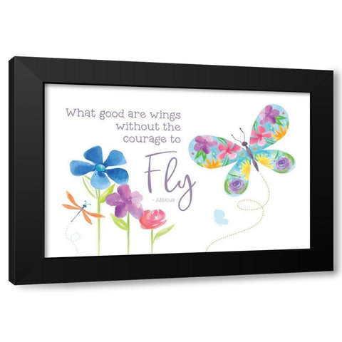 Dreams Take Flight on White II Black Modern Wood Framed Art Print by Reed, Tara