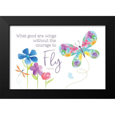 Dreams Take Flight on White II Black Modern Wood Framed Art Print by Reed, Tara