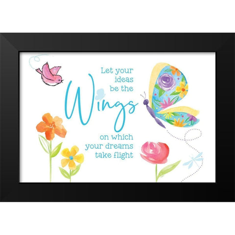 Dreams Take Flight on White III Black Modern Wood Framed Art Print by Reed, Tara