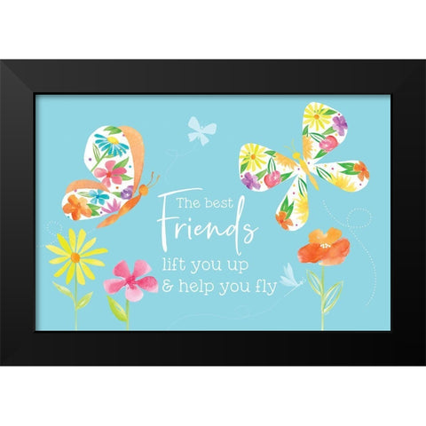 Dreams Take Flight on Blue IV Black Modern Wood Framed Art Print by Reed, Tara