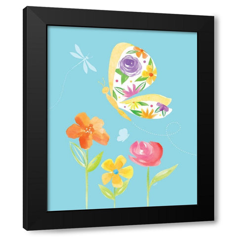 Dreams Take Flight on Blue VIII Black Modern Wood Framed Art Print with Double Matting by Reed, Tara